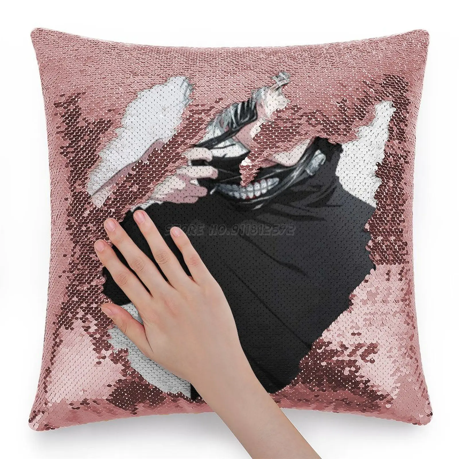 Наволочка Kaneki с блестками Токийский Гуль волшебный чехол для подушек 40x40 см Аниме