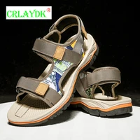 crlaydk mens sandals fashion summer beach shoes comfortable breathable leather strap outdoor travel slippers casual open toe