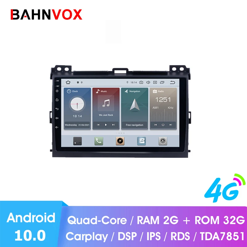 9 &quotandroid 10 0 автомобильный dvd плеер RAM2G с gps для Toyota prado 120 2004 2009 автомобильное радио