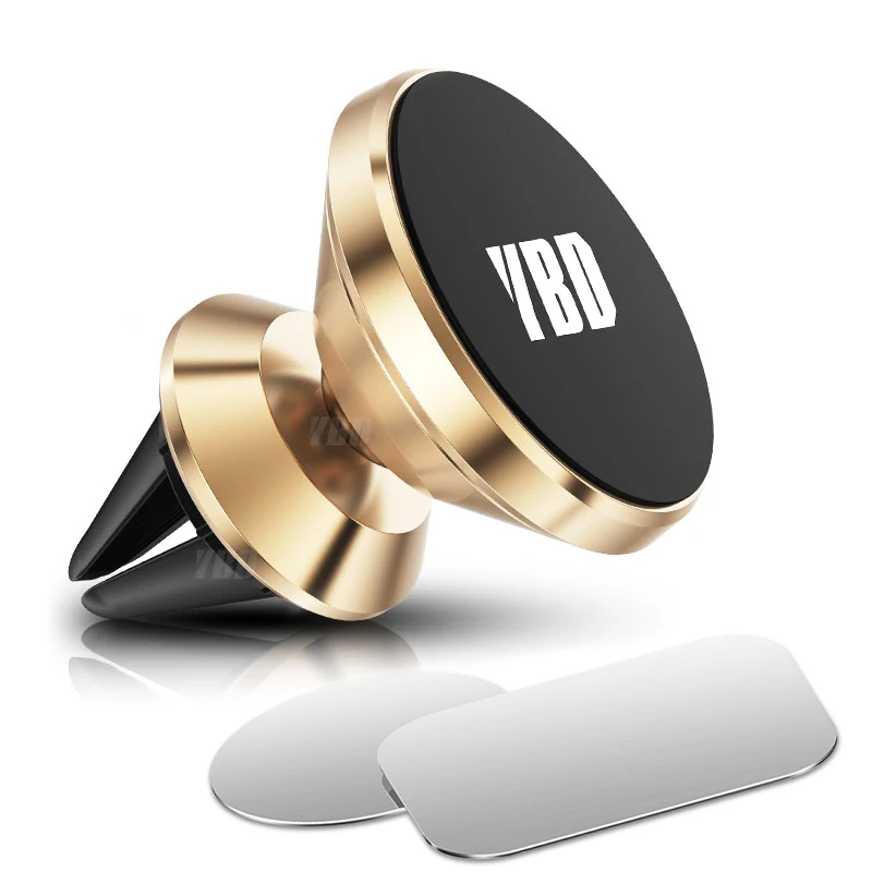 Gold no box YBD роскошный магнитный держатель для телефона для iPhone samsung s11 Xiaomi huawei Redmi note 8T Автомобильный держатель для телефона с вентиляционным отверстием поддержка gps - Цвет: Gold no box