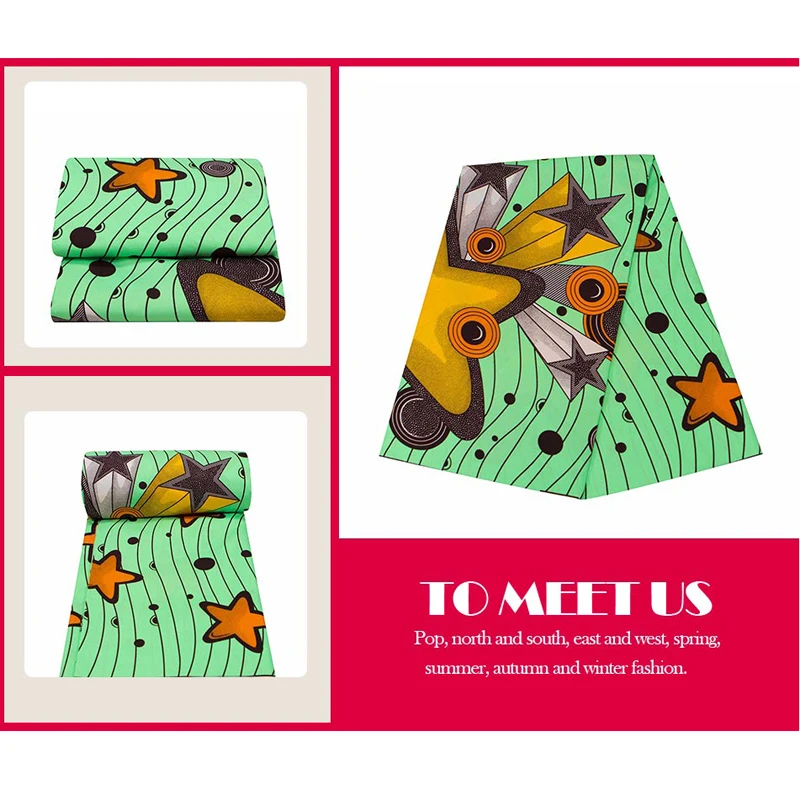 Анкара ткань Африканский настоящий воск желтый принт звезды 2020 новая мода