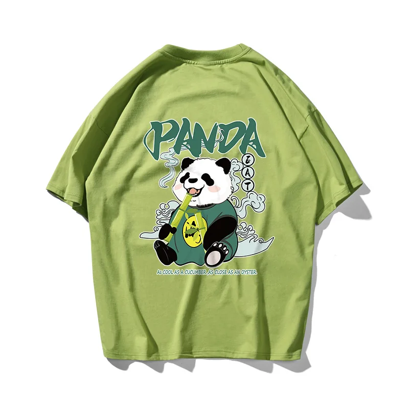 

Zen Buddhism Panda Hip Hop Oversize T Shirt Men Streetwear Harajuku Tshirt Short Sleeve Cotton Loose HipHop T-Shirt Couple 2021
