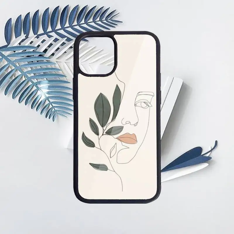 

Art Retro Abstract Geometry leaves Phone Case for iPhone 11 12 pro XS MAX 8 7 6 6S Plus X 5S SE 2020 XR Hard PC