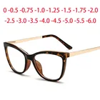 Очки женские в металлической оправе кошачий глаз при близорукости, 0-0,5-1,0-1,5-2,0 до-6,0