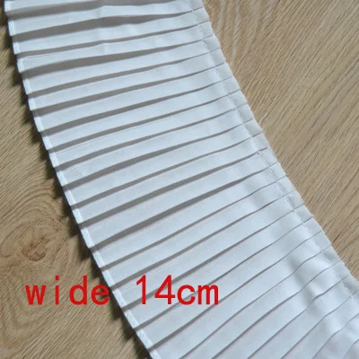 white 14cm wide 1,5 м/шт. Черный белый розовый синий плиссированные кружевные аксессуары для женской одежды юбка повязка манжеты декоративные боковые ткани SC549 - Цвет: white 14cm wide