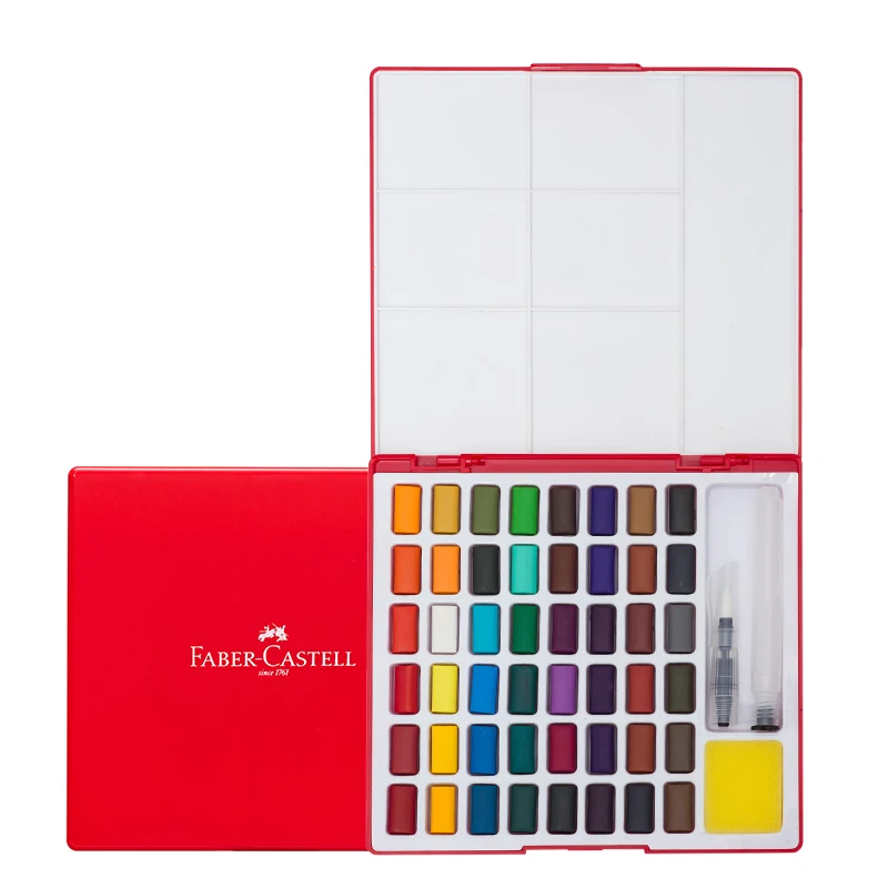 Германия Faber-Castell 24/36/48 цветов однотонный цвет бокс для краски с кистью палитра