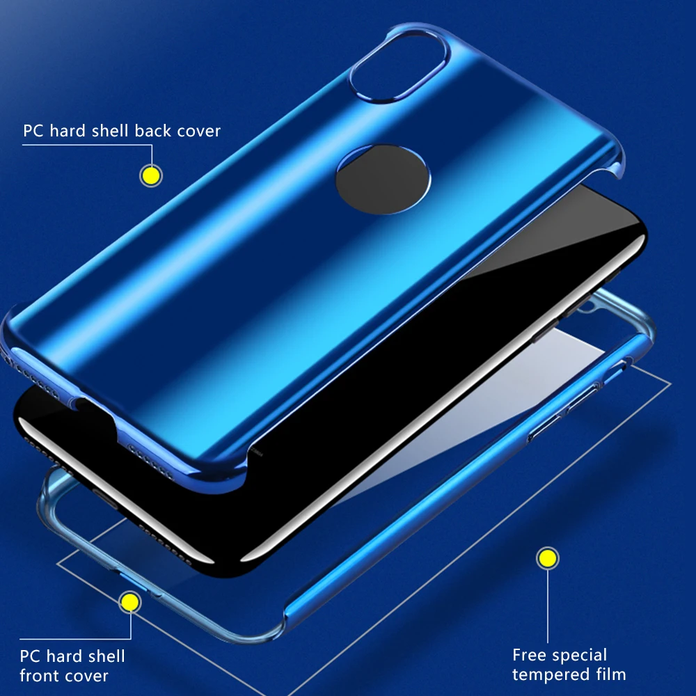 Чехол KISS 360 Полное покрытие чехол для iPhone 11 Pro Max XR 7 закаленное стекло X XS 6S 8 Plus Capa |