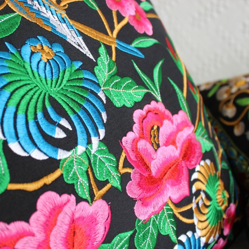 Полный вышитый цветок красочные нация наволочка 45 см квадратный специальный