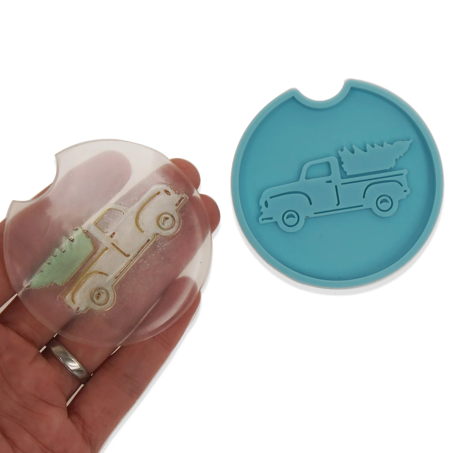 

Blue Silicone Car Cup Coaster Mold Truck Pattern Coaster Molds DIY Hand Craft Gift 10364157