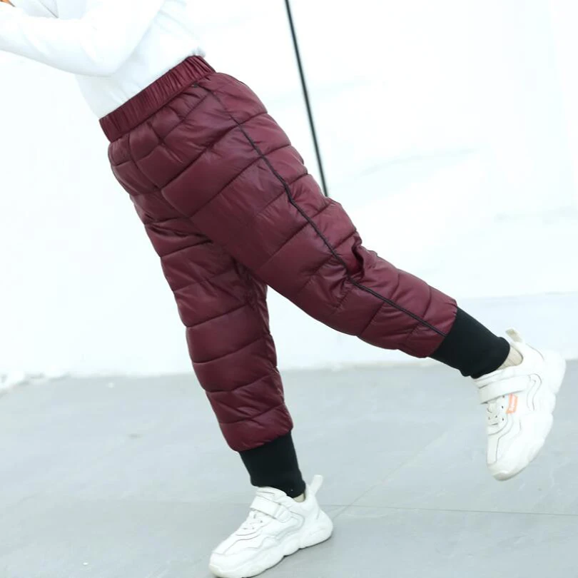 Штаны для маленьких мальчиков и девочек Теплые зимние штаны детей из плотной