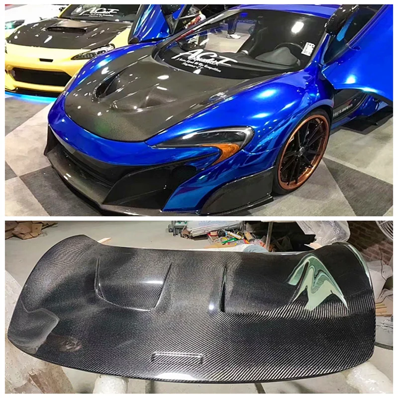 

Real Carbon Fiber Front Engine Hood Vent Protector Cover For McLaren 12C-MP 650S 2013 2014 2015