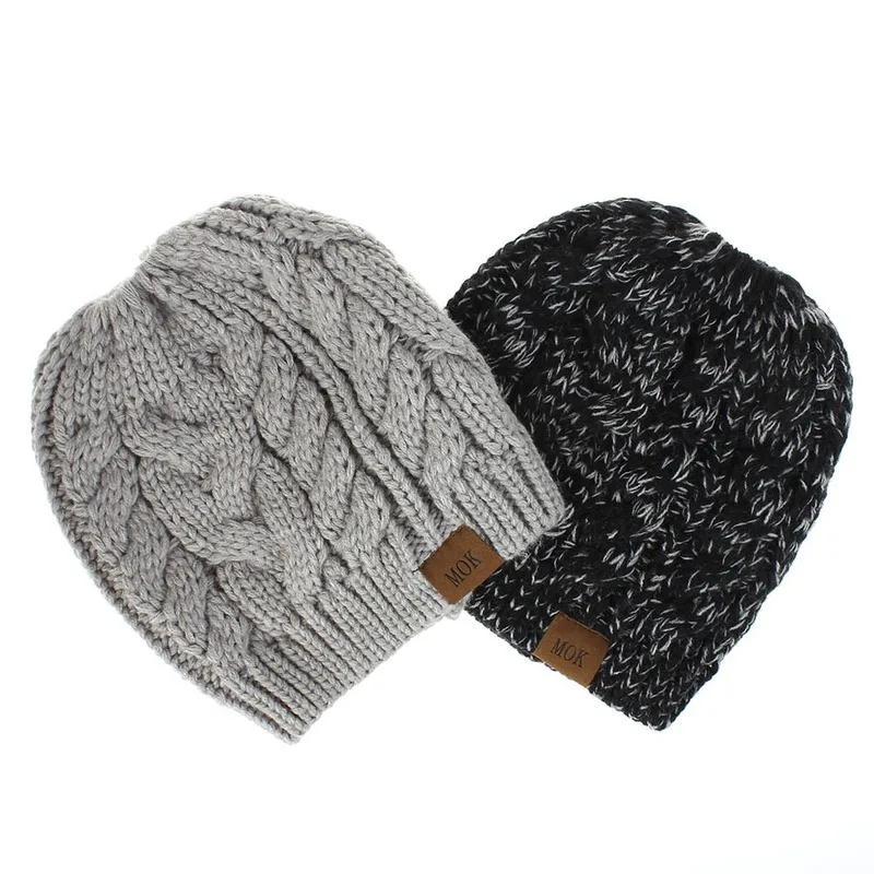 Зима женский хвостик грязная шапка Beanie Шапка мягкая вязаная теплая Осенняя уличная Спортивная повседневная шапка куполообразная вязаный головной убор
