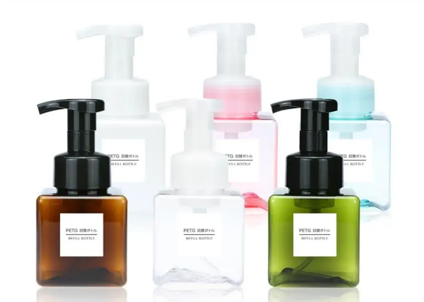 Пенная бутылка насос для мыла 250 мл квадратный пузырьковый флакон косметический