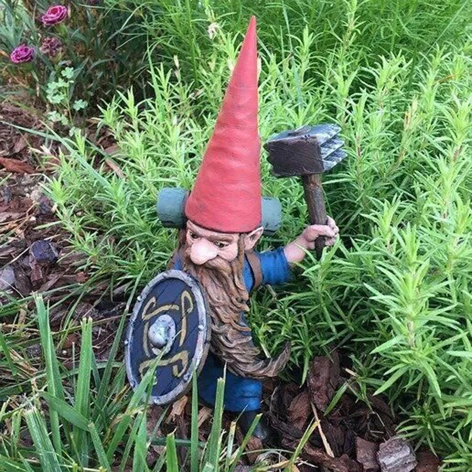 

Protected Garden Statues Sculptures Gnomes Of The Guard Dwarf Gnome Statue Garden Sculptures Resin Ornaments Garden Decor#g3
