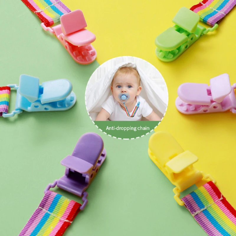 

1pcs Anti-loss Pacifier Chains Cute Baby Clips Chain Dummy Clip Holder Nipples Children Cartoon Pacifier Clip Soother Holder