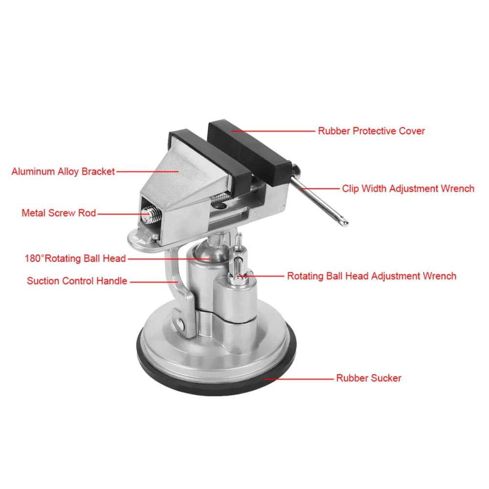 

Clamp Table Vise Rotating Aluminum Adjustable Rubber Universal Solid Plate Suitable For Precision Processing Rotate