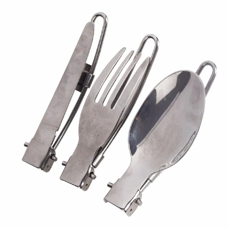 3 шт./компл. вилка/нож/ложка из нержавеющей стали посуда для улицы складные