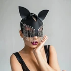 Сексуальная эротическая маска для БДСМ-фетиша для косплея, женская маска для Хэллоуина, карнавала, маскарада, бондажа, маски в стиле панк с кошачьими ушками