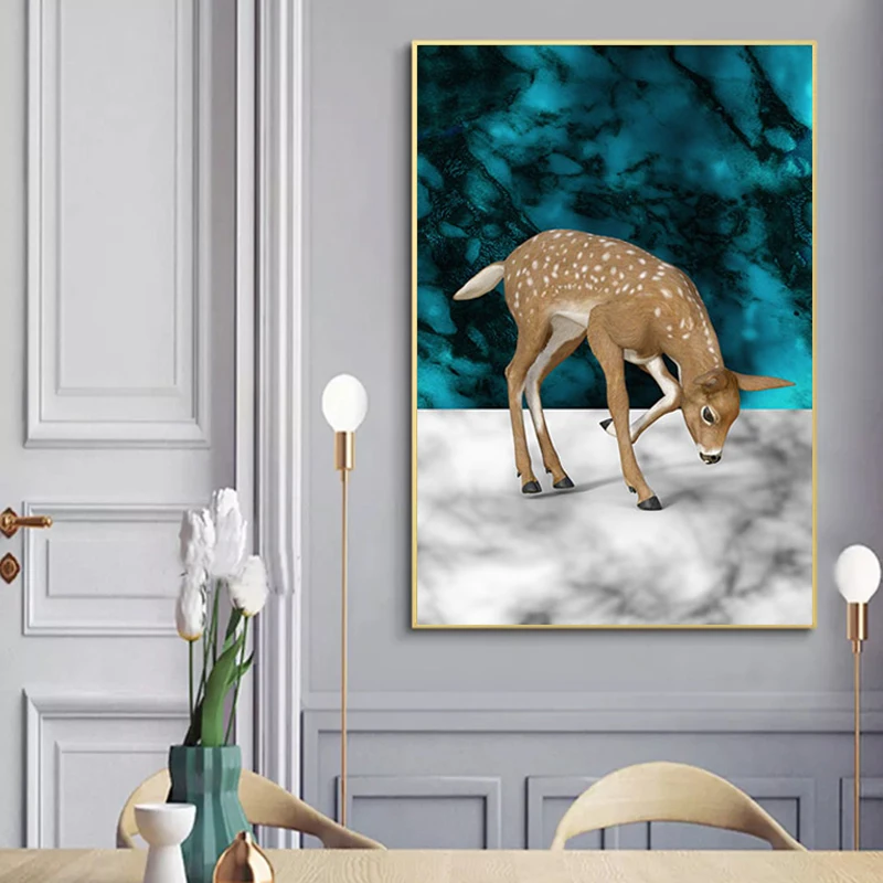 RELIABLI искусство Олень жираф фотографии животных холст Картина Wall ART для Гостиная