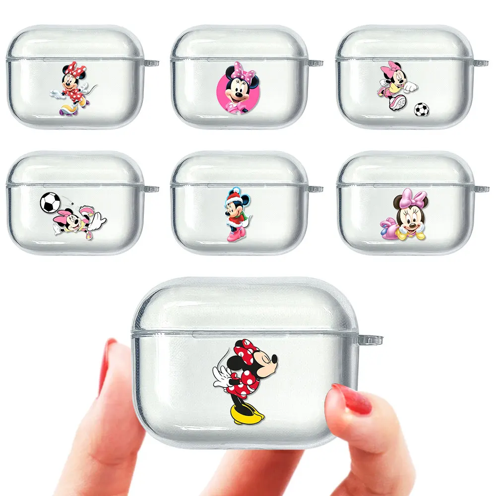 

Minnie Mouse Cute Soft TPU Case For Apple Airpods Pro 3 Transparent Bluetooth Wireless Headphone Earphone Box Protective Cover