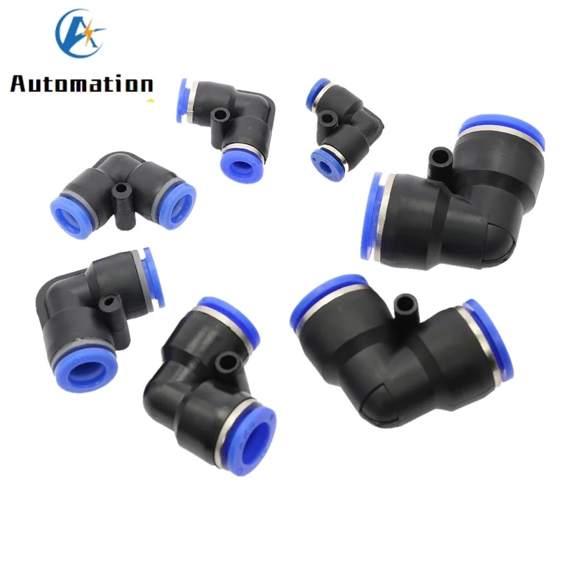 Пневматические L образные плсатиковые быстроразъемные фиттинги с наружным