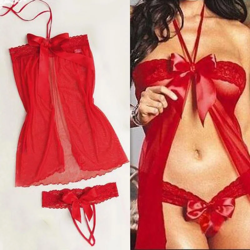 Sexy Women Lingerie Dress Female Lace Babydoll Chemise Porno Sex Underwear Transparent Haltter Erotic Costumes | Тематическая