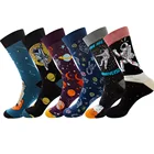 2021 новая Вселенная серии Мужская большая тарелка планета Созвездие женский улыбку в носки без пятки с изображением космонавта носки, подарок на Рождество