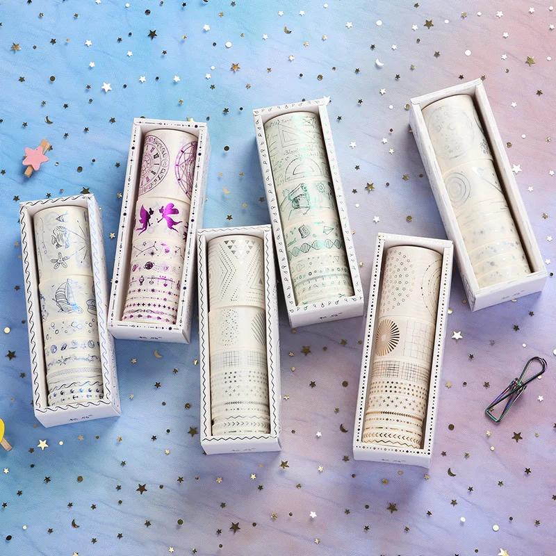 Лента Washi 10 шт./компл. милая лента для горячего тиснения kawaii klebeband скрапбукинга fita