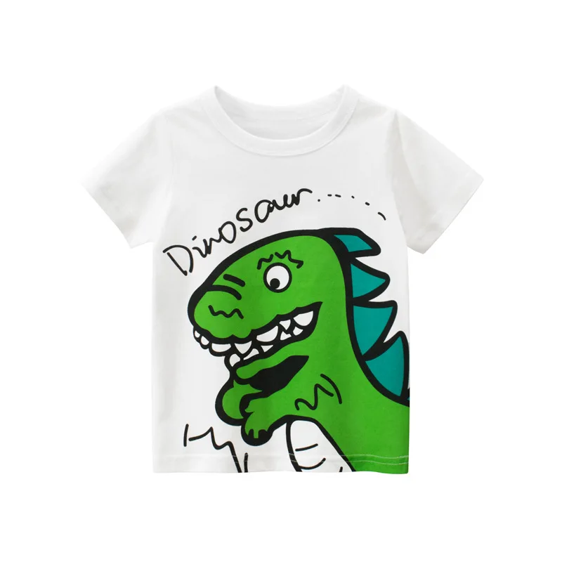 

27Kids Boys T-shirt CartoonDiansour Pattern Kids Top Summer Children Clothes