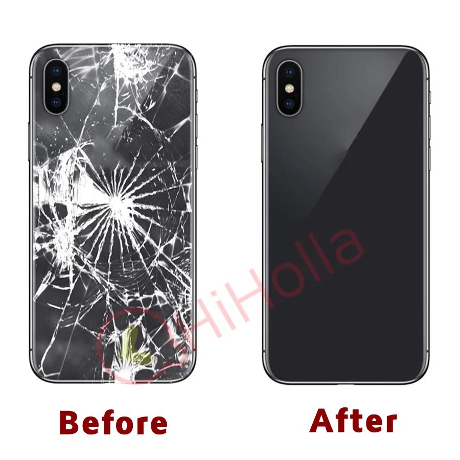 Большое отверстие для iPhone X XS MAX крышка аккумулятора Задняя стеклянная панель
