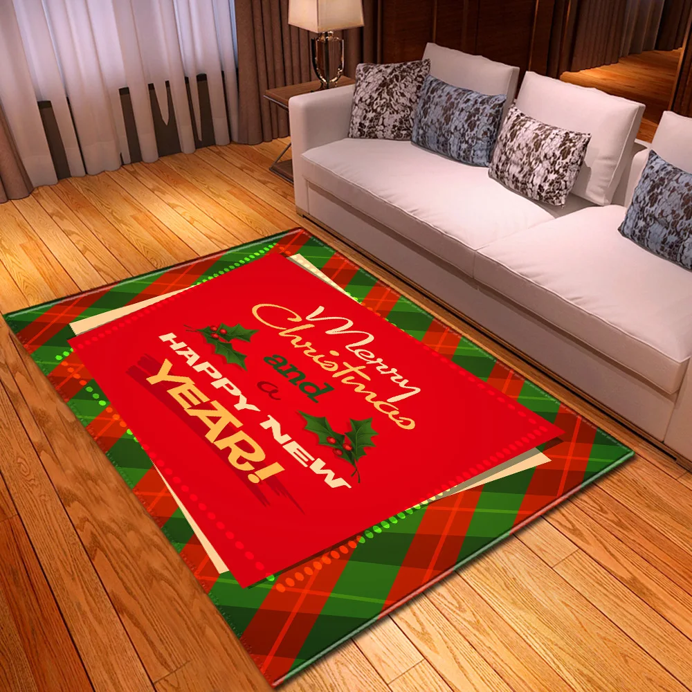 Creative Xmas party 3D Printed Carpet Hallway Doormat Bath Kitchen Absorb Water Anti-Slip Mat/Rug christmas decorations for home | Дом и сад