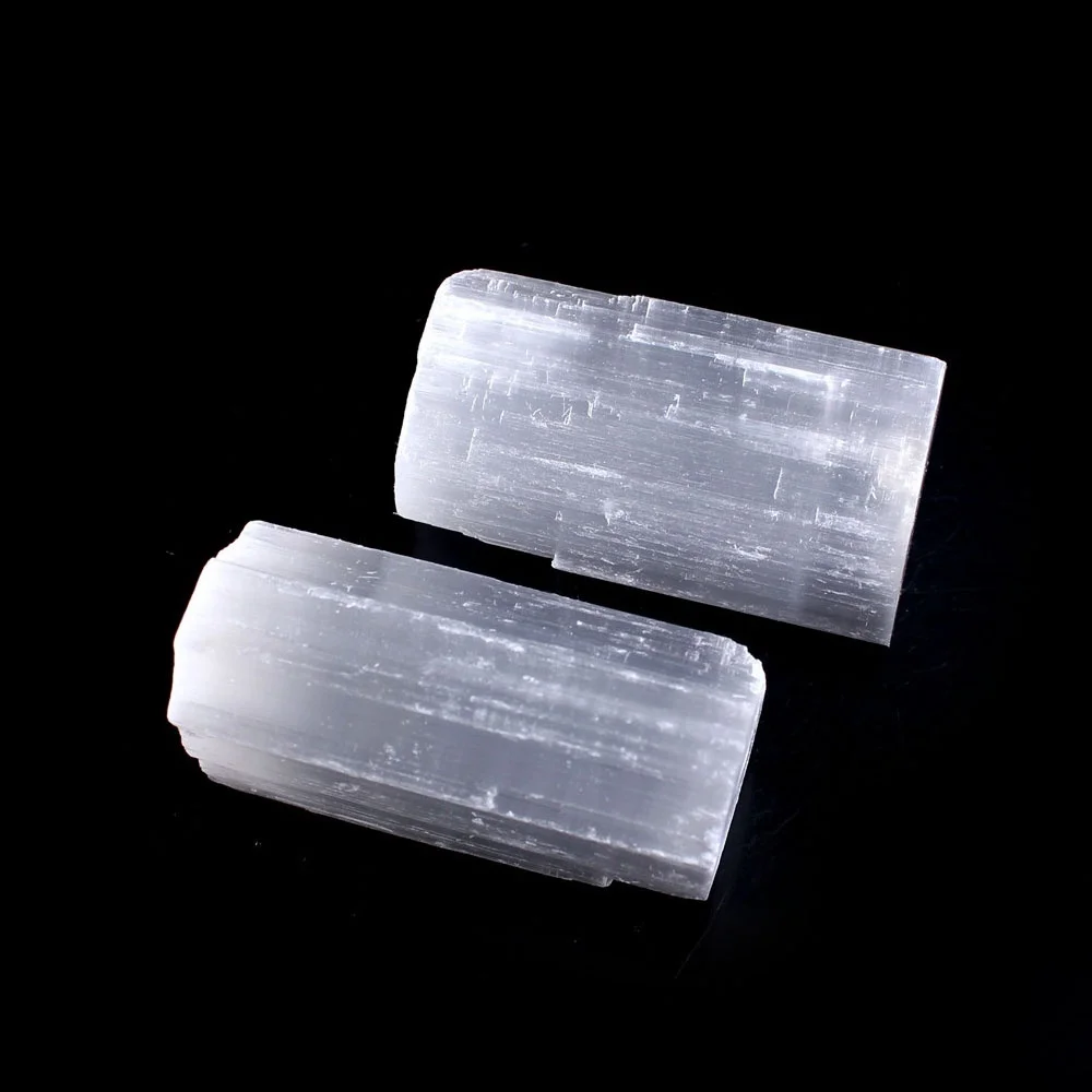 

1PC Natural White Selenite Stick Cylinder Crystal Healing Wand Rough Mineral Specimen Gypsum Stone
