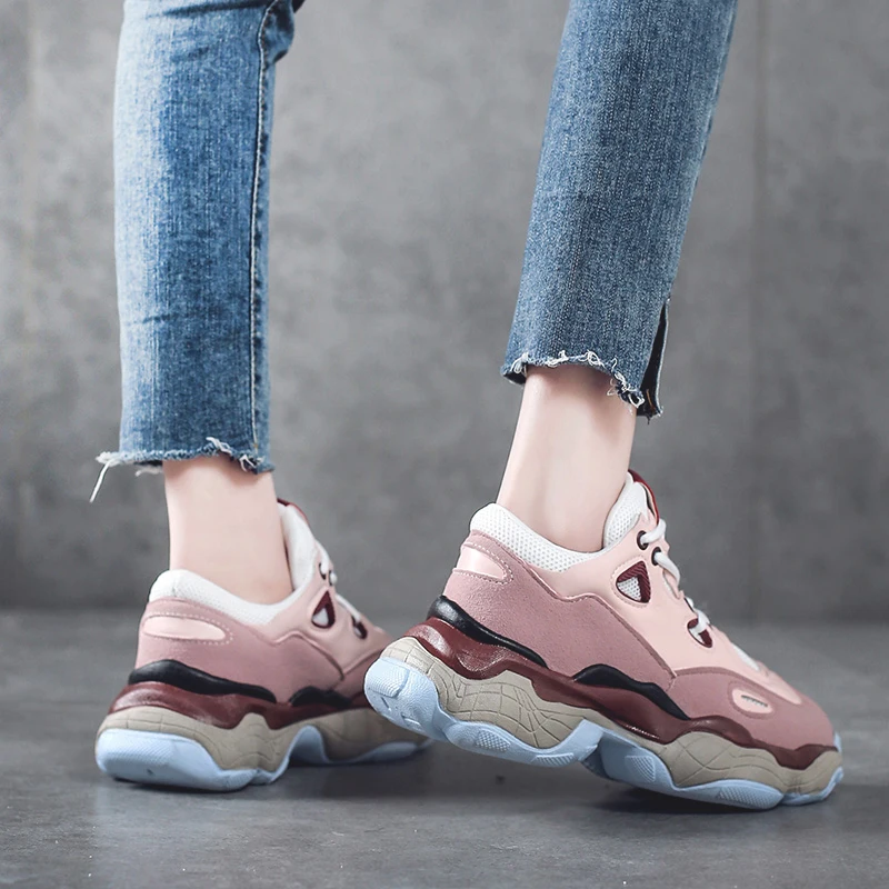 

Mix Color Vulcanized Shoes Stretch Fabric Platform Casual Shoes Female Chunky Sneakers Women Shoes Woman Loafers Ladies Flats