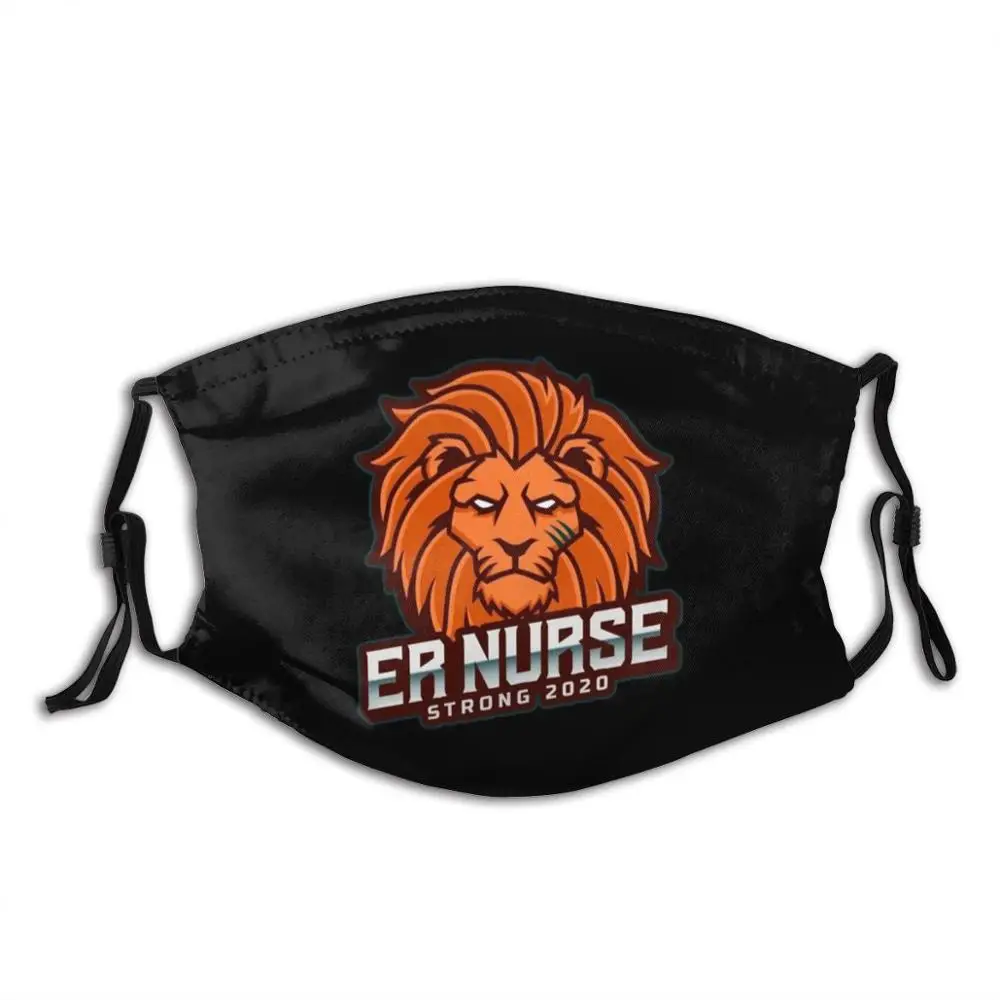 

Er Nurse Strong Lion Face Mask With Filter Lion 2020 Stay At Home Social Distancing Quarantine Er Nurse Superhero Nurse