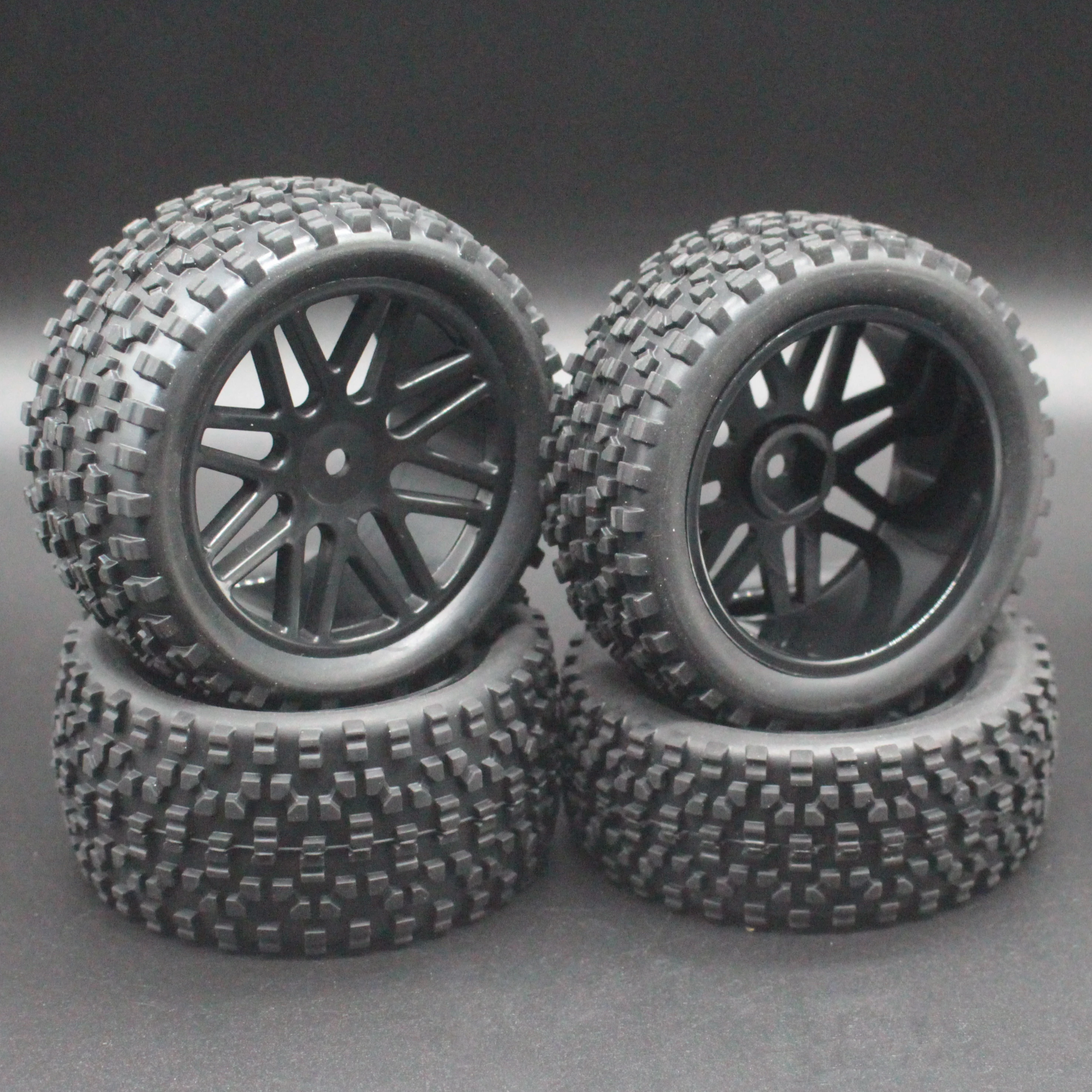 4 шт./лот резиновый RC 1/10 багги колеса и шины 12 мм шестигранный концентратор для