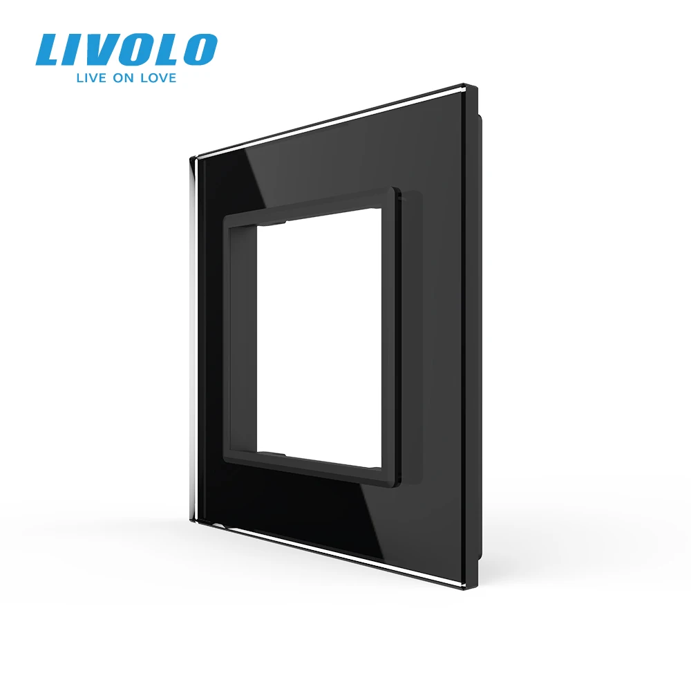 Livolo EU Standard Panel Socket White Pearl Crystal Glass 80mm*80mm Single Glass Panel For DIY Parts Home VL-C7-SR-11