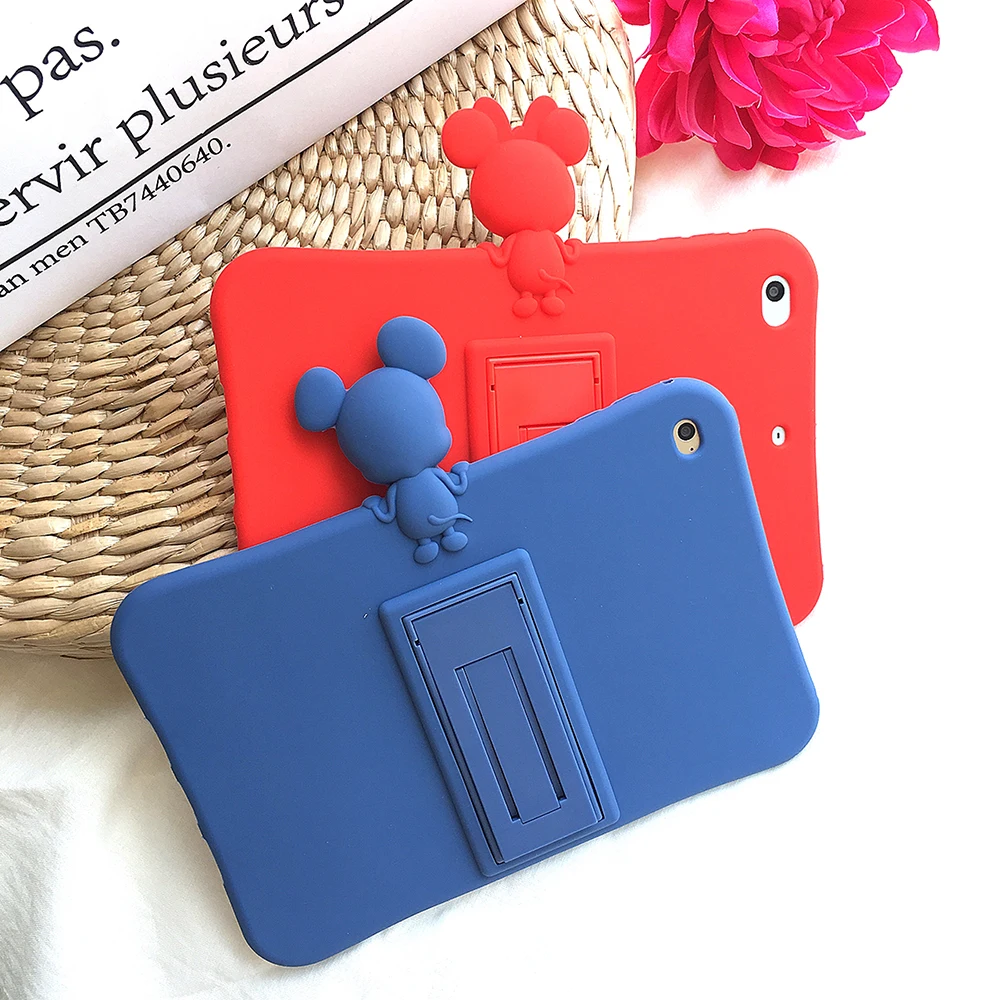 Микки и Минни Маус кукла для iPad 9,7 Pro9.7/10,5 скрыть подставка силиконовый чехол Защитный Чехол Air 2/2/3/4 мини 7,9 Mini 5 корпус