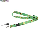 PC2597 подсолнечника летнее Горячая Стиль Скрытая инвалидности брелок-шнур подарки для друзей телефон USB держатель значка Цепочки и ожерелья