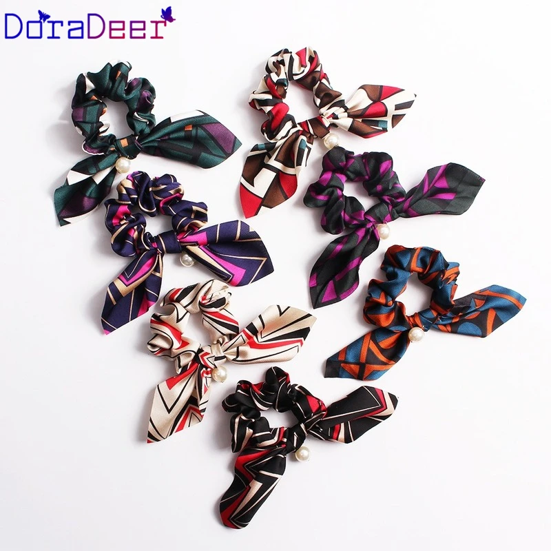 DoraDeer резинки для волос с жемчугом для девочек элегантные резинки для волос женские клетчатые банданы для девушек конский хвост держатель повязка для волос повязки для волос аксессуары для волос