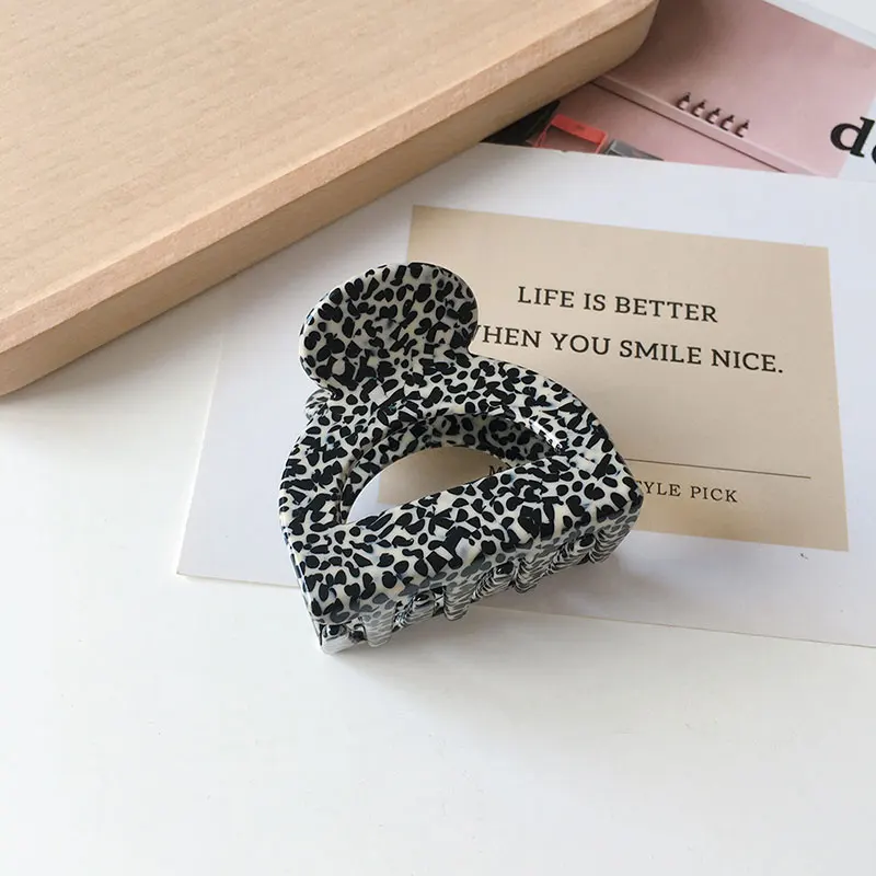 

Elegant Women Hair Claws Clamps Crescent Hair Clips Acrylic Acetate Leopard Print Geometric Cute Hairpins Hair Accessories