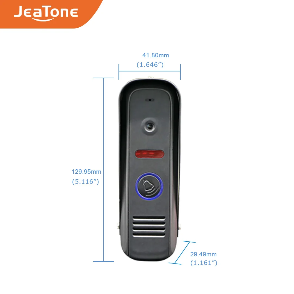 Видеодомофон JeaTone проводной 7 дюймов цветной домофон система дверного звонка ИК