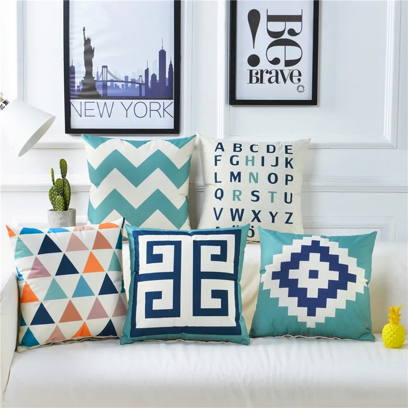 Геометрический наволочки для диванных подушек Чехлы размером 45*45 см диван