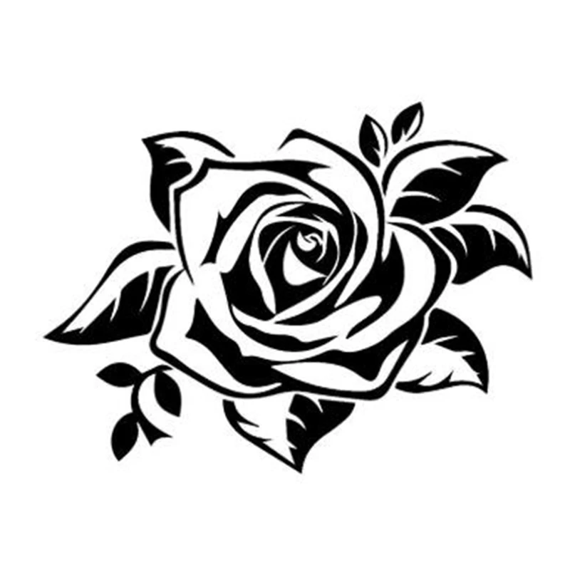 Черная/серебряная модная Очаровательная Роза Автомобильная наклейка