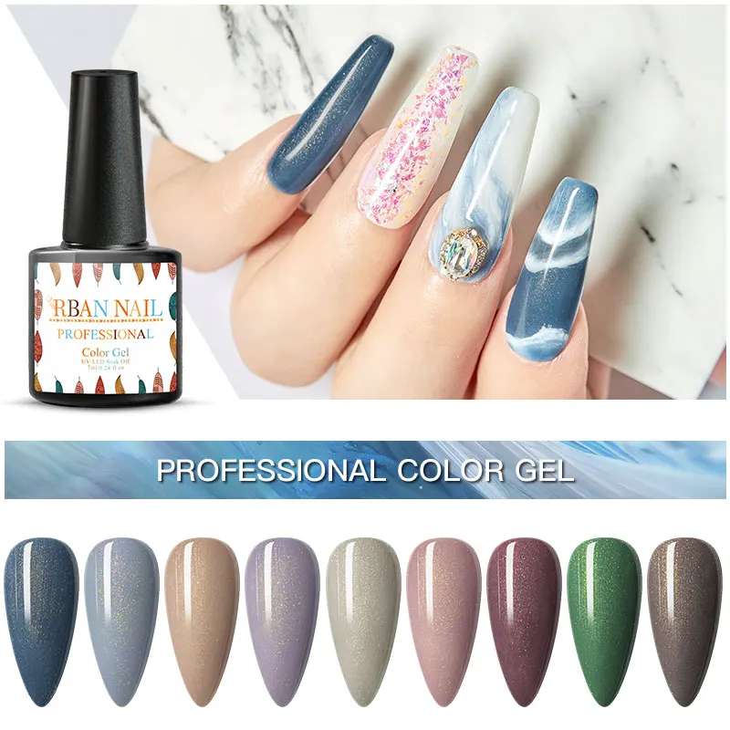 RBAN гель для ногтей с блестками мерцающий Гель лак красочный долговечный