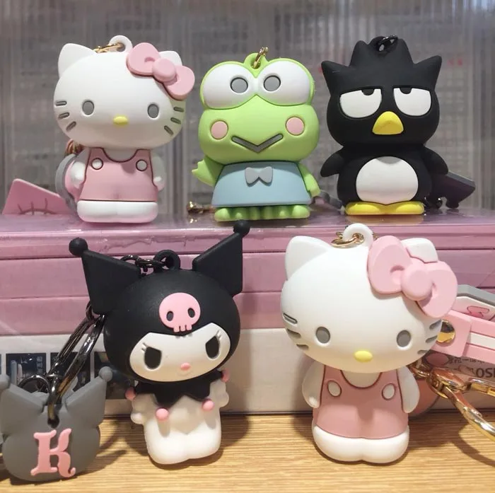 Sanrio, Hello Kitty My Melody Cinnamoroll Марка pom-Pom Purin BADTZ-MARU Xo мультяшная сумка для ключей подвеска брелок для девочек детей
