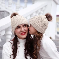 bonnets for women hat designer beanie parent child knitted hat a set of knitted hats for mother and baby girls winter hats wool
