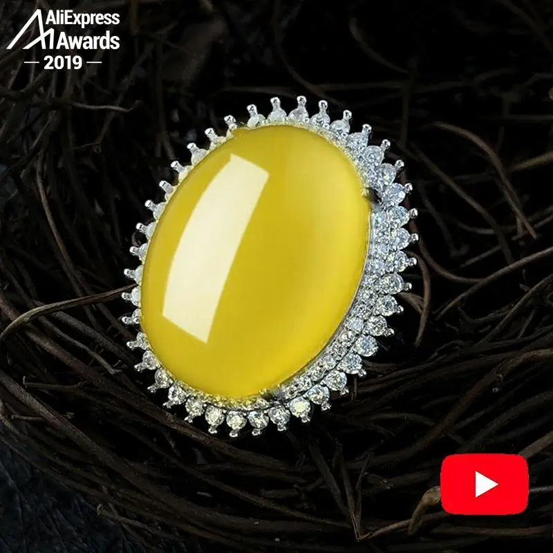 Распродажа 6 18 Стерлинговое Серебро S925 Израиль янтарные кольца Преувеличенные