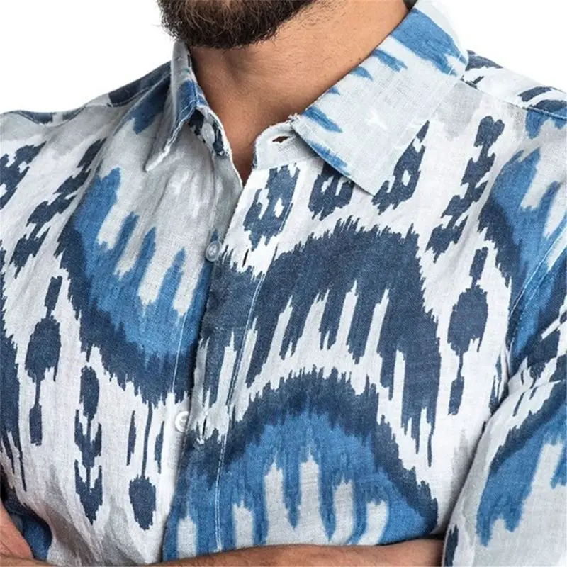 

2020 New Fashion Mens Long Sleeve Hawaiian Shirt Plus Size M-3XL Male Summer Casual Floral Beach Shirts For Men Slim Fit Blouse