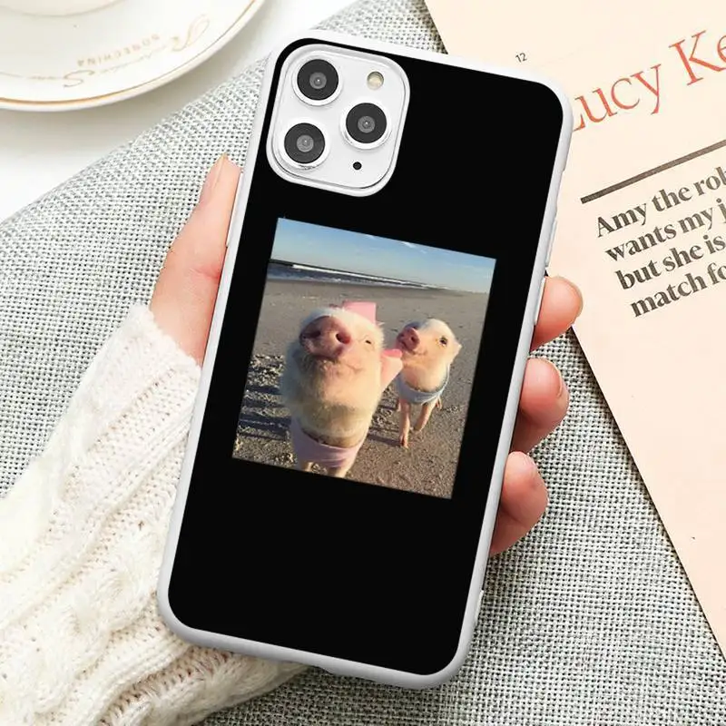 

lovely Cute animal pig Phone Case Candy Color for iPhone 6 6S 7 8 11 12 XS X SE 2020 XR funda cover mini pro Plus MAX funda