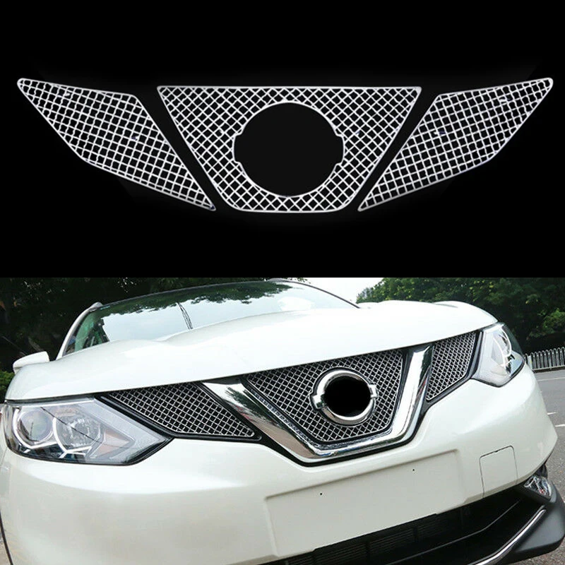 Гоночные решетки для Nissan Qashqai J11 2015 2016 2017 Нержавеющая сталь Передняя решетка